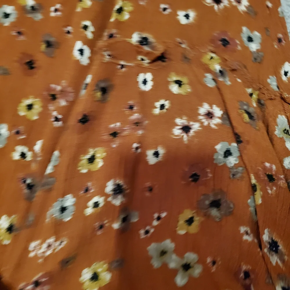 Millibon Floral Mini Dress in Orange and White - Picture 6 of 8